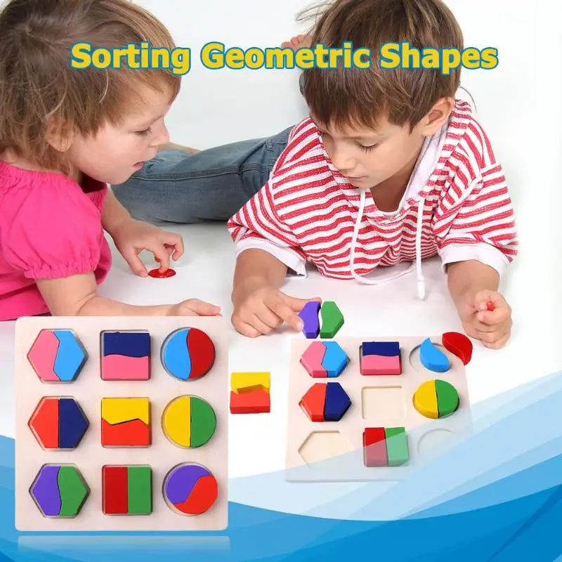 Wooden Geometric Shapes Montessori Puzzle