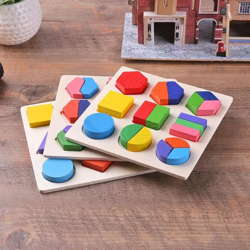 Wooden Geometric Shapes Montessori Puzzle