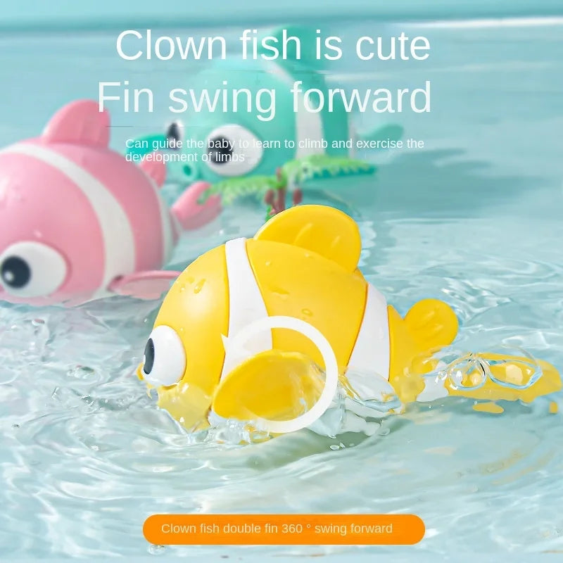 Baby Bath Toys Cute Swimming Fish Cartoon Animal Floating