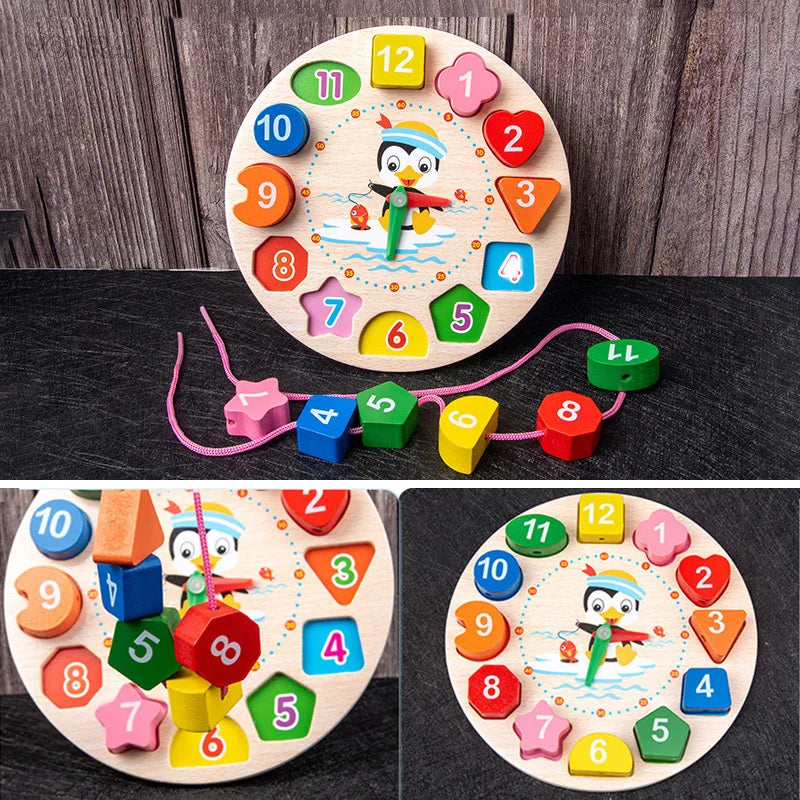 9 in 1 Wooden Montessori Toys Rattle Bell Drum Column Set Musical Instruments Sensory Early Baby Toy Toddler Education