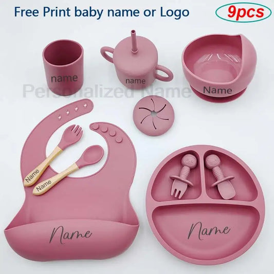 Baby Silicone Feeding Sets 9Pcs