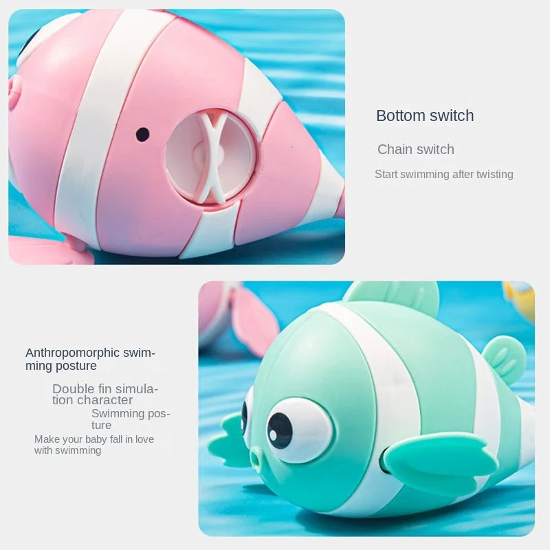 Baby Bath Toys Cute Swimming Fish Cartoon Animal Floating