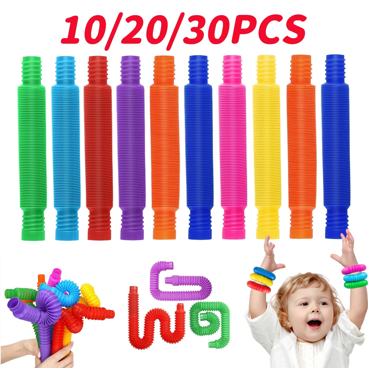 Colorful Telescopic Tubes Fidget Toys 10-30PCS